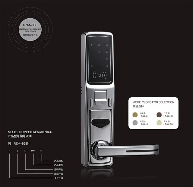 RZM-868N指纹感应密码锁